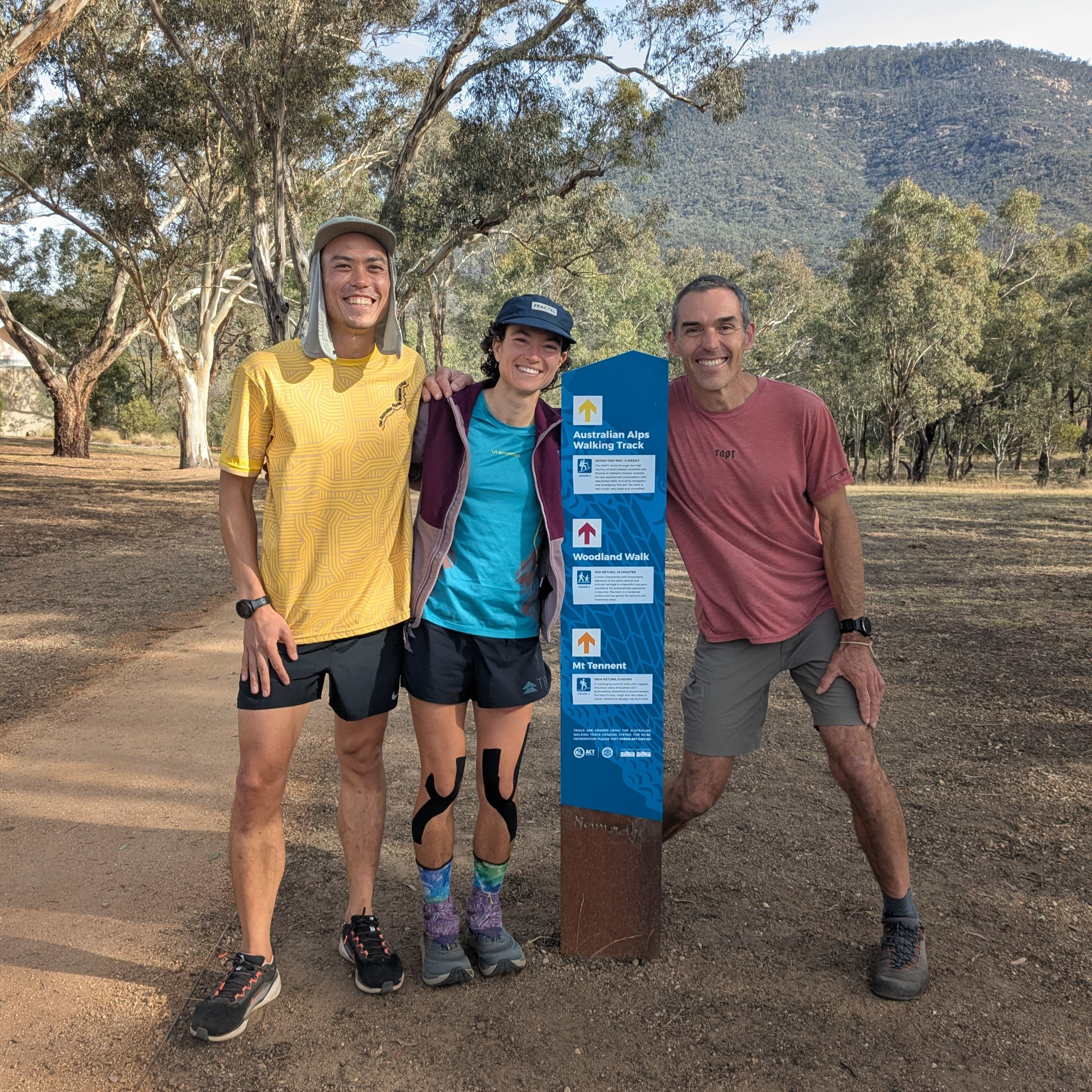 Rex, Bek and Paul Cuthbert at the finish line